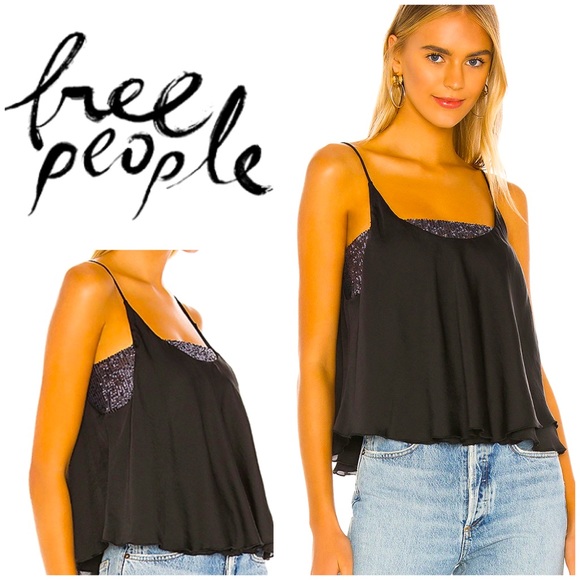 NWT Free People turn it on cami black - Picture 1 of 7